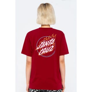 Santa Cruz Absent Flame Dot T-Shirt Ruby Red