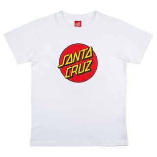 Santa Cruz Trace Youth Classic Dot T-Shirt White.