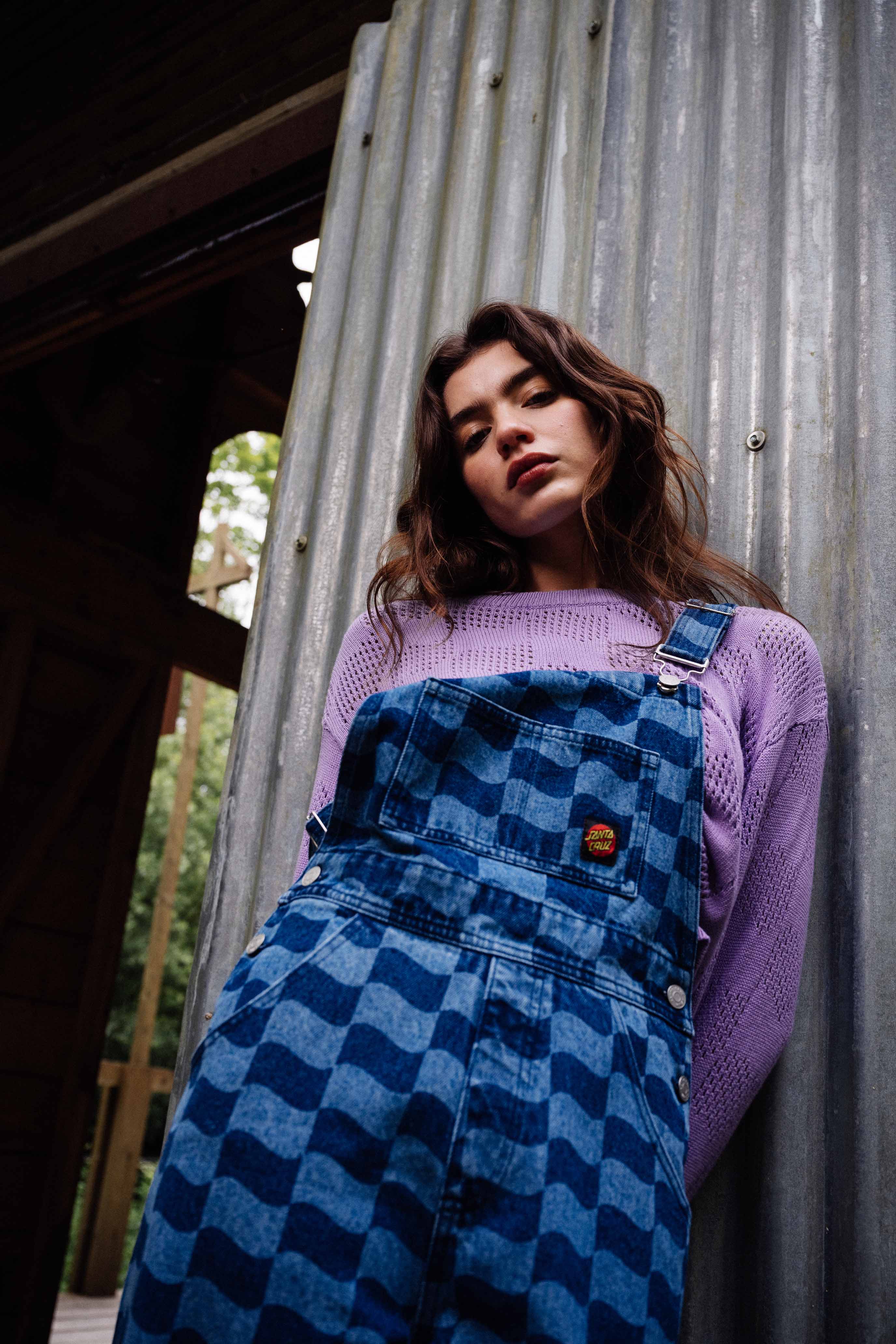 Wave Check Knit Crew